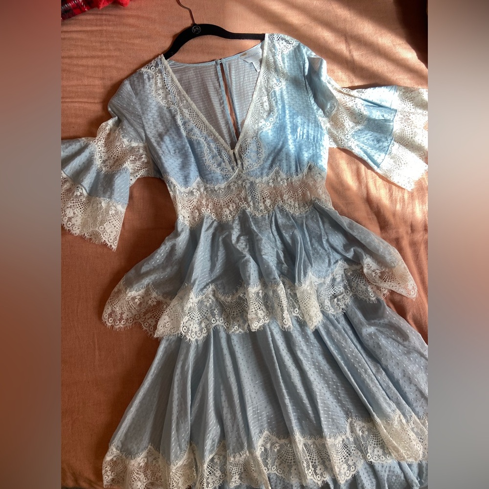 Alice McCall Light Blue and White Lace Maxi Dress - Picture 4 of 5